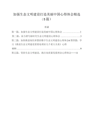 加强生态文明建设打造美丽中国心得体会精选（5篇）.docx