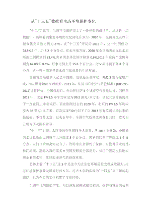 从“十三五”数据看生态环境保护变化.docx
