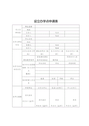 设立办学点申请表.docx