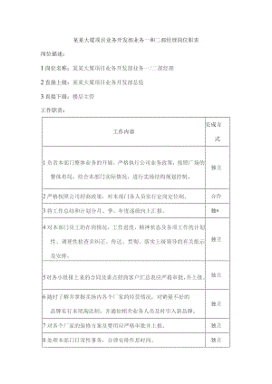 某某大厦项目业务开发部业务一和二部经理岗位职责.docx