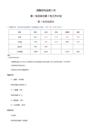 医美微整形月度运营数据总结.docx