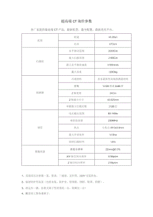 超高端CT询价参数各厂家提供最高端CT产品最新机型最全配置最新迭代平台.docx