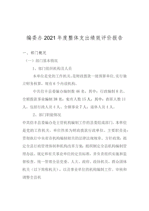 编委办2021年度整体支出绩效评价报告.docx