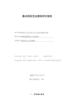 重点项目支出绩效评价报告.docx