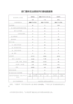 部门整体支出绩效评价基础数据表.docx
