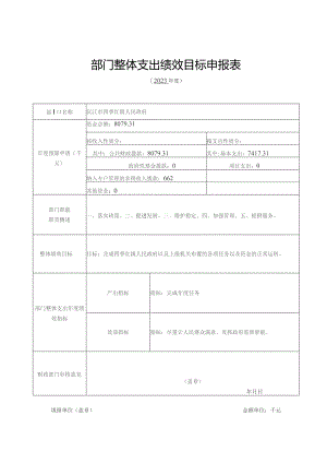 部门整体支出绩效目标申报023年度.docx