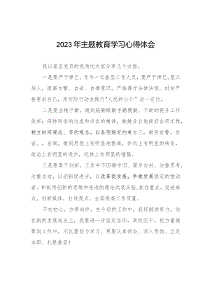 乡镇基层工作人员2023年主题教育学习心得体会十篇.docx
