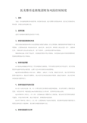 医美整形连锁集团财务风险控制制度.docx