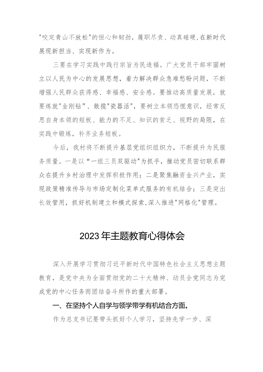 村书记关于第二批主题教育的学习感悟十篇.docx_第2页