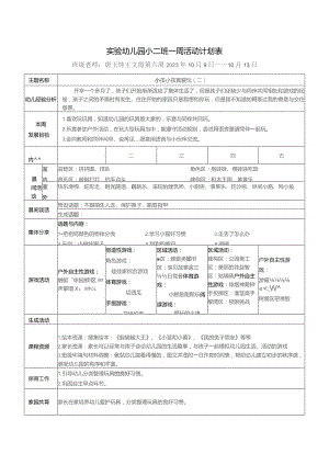 实验幼儿园小二班一周活动计划表.docx