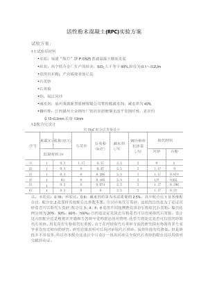活性粉末混凝土（RPC）实验方案.docx