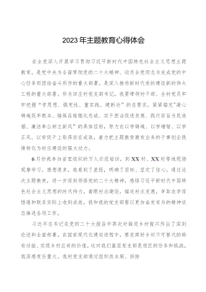 村支部书记关于2023年第二批主题教育心得体会十篇.docx
