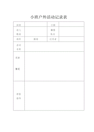幼儿园小班户外活动记录.docx