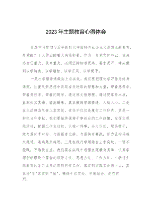 村长2023年主题教育学习心得体会七篇.docx