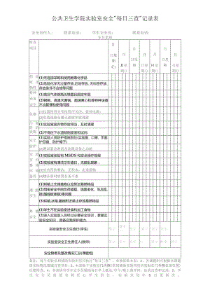 公共卫生学院实验室安全“每日三查”记录表.docx