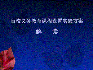 盲校义务教育课程设置方案解读.ppt