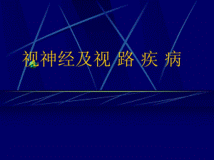 视神经及视 路 疾 病12.ppt.ppt