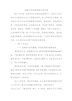 X乡2023年工作总结及2024年工作计划.docx