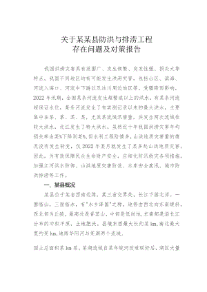 关于某某县防洪与排涝工程存在问题及对策报告.docx