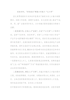经验材料：“四轮驱动”建强乡村振兴“生力军”.docx