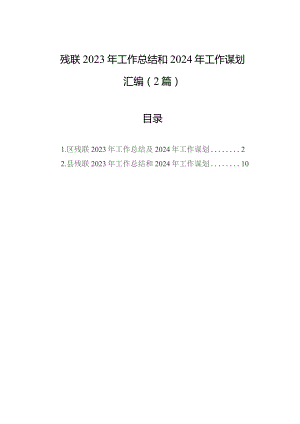 残联2023年工作总结和2024年工作谋划汇编（2篇）.docx