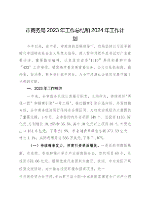 市商务局2023年工作总结和2024年工作计划.docx