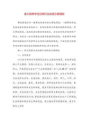 重大隐患专项治理行动实施方案模板.docx