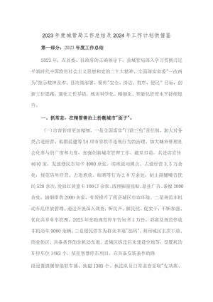 2023年度城管局工作总结及2024年工作计划供借鉴.docx