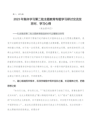 2023年集中教育读书班的交流发言材料（9篇）.docx