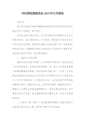 市纪律检查委员会2023年工作报告.docx