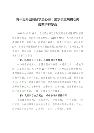 青干班外出调研学员心得：渠水长流映初心 勇毅前行担使命.docx