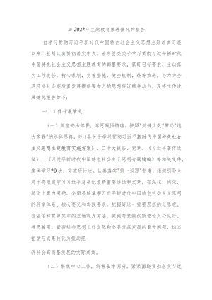 局2023年主题教育推进情况的报告.docx