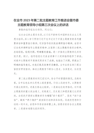 在全市2023年第二批主题教育工作推进会暨市委主题教育领导小组第三次会议上的讲话.docx
