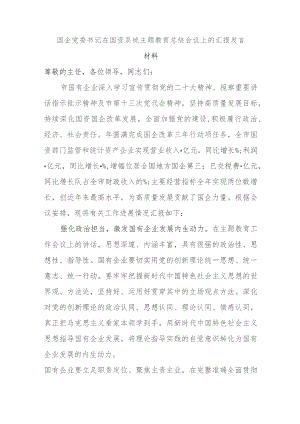 国企党委书记在国资系统主题教育总结会议上的汇报发言材料.docx