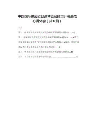 中国国际供应链促进博览会隆重开幕感悟心得体会(精选六篇).docx