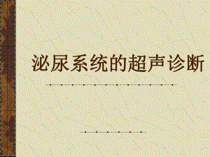 泌尿系统的超声诊断.ppt