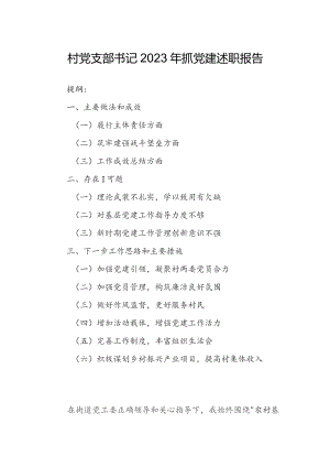 村党支部书记2023年抓党建述职报告.docx
