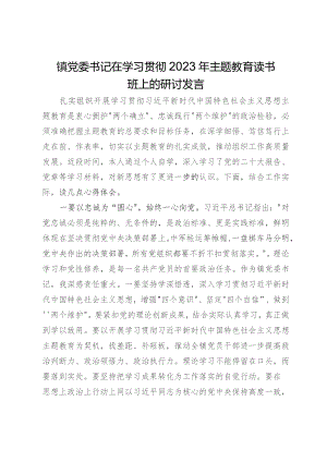 镇党委书记在2023年主题教育读书班上的研讨发言.docx