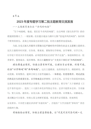 有关围绕2023年度第二阶段集中教育发言材料及心得体会多篇汇编.docx