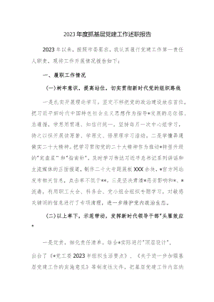 2023年度抓基层党建工作述职报告范文稿9.docx