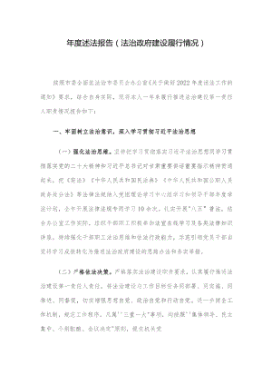 年度述法报告（法治政府建设履行情况）.docx