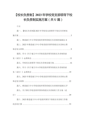 （11篇）【校长负责制】2023年学校党支部领导下校长负责制实施方案范文.docx
