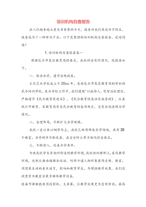 培训机构自查报告.docx