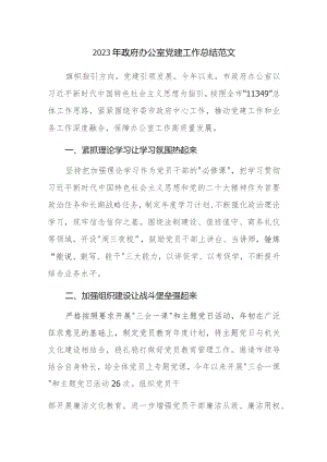 2023年政府办公室党建工作总结范文.docx