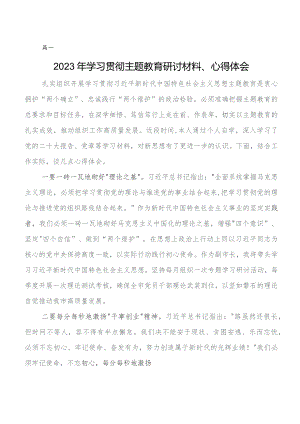 2023年关于深入开展学习第二阶段“学思想、强党性、重实践、建新功”集中教育的研讨材料及学习心得8篇.docx