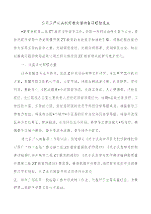 公司从严从实抓好教育活动督导经验亮点.docx