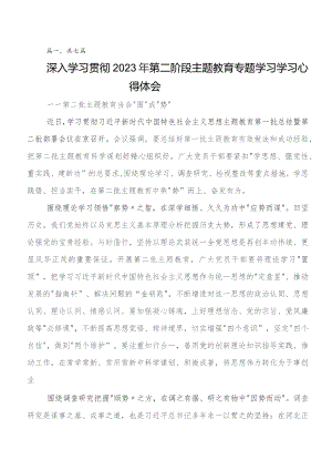 2023年第二阶段“学思想、强党性、重实践、建新功”集中教育交流发言稿（7篇）.docx