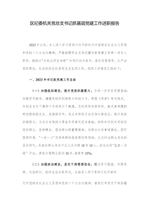 区纪委机关党总支书记抓基层党建工作述职报告.docx