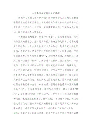 主题教育学习研讨发言提纲.docx