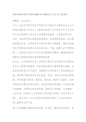 领导在团市委学习贯彻2023年主题教育工作会议上的讲话.docx
